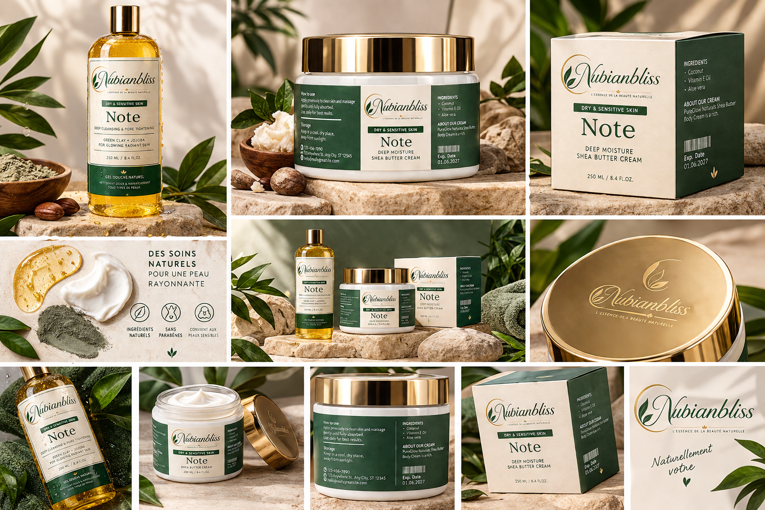 La collection de soins naturels Nubianbliss